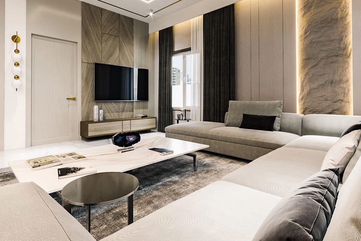 Ankura Iqon West: Living room interior (rendering)