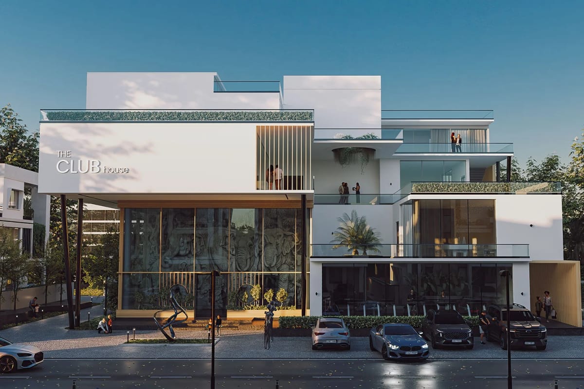 Ankura Iqon West: Clubhouse front (rendering)