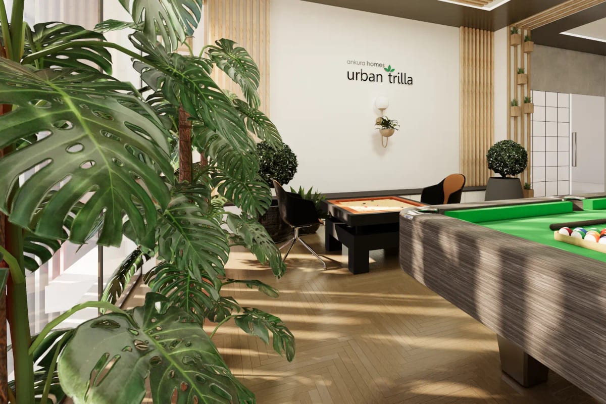 Ankura Urban Trilla: Indoor games room with pool table (rendering)