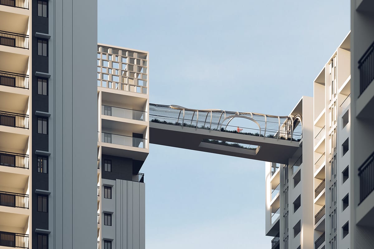 Anvita High 9: Skywalk between towers