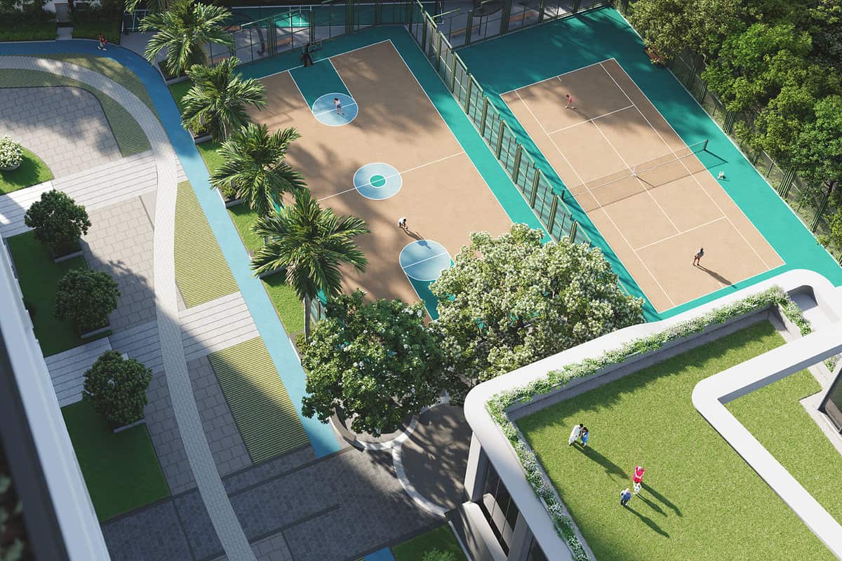 Anvita High 9: Sports courts from above