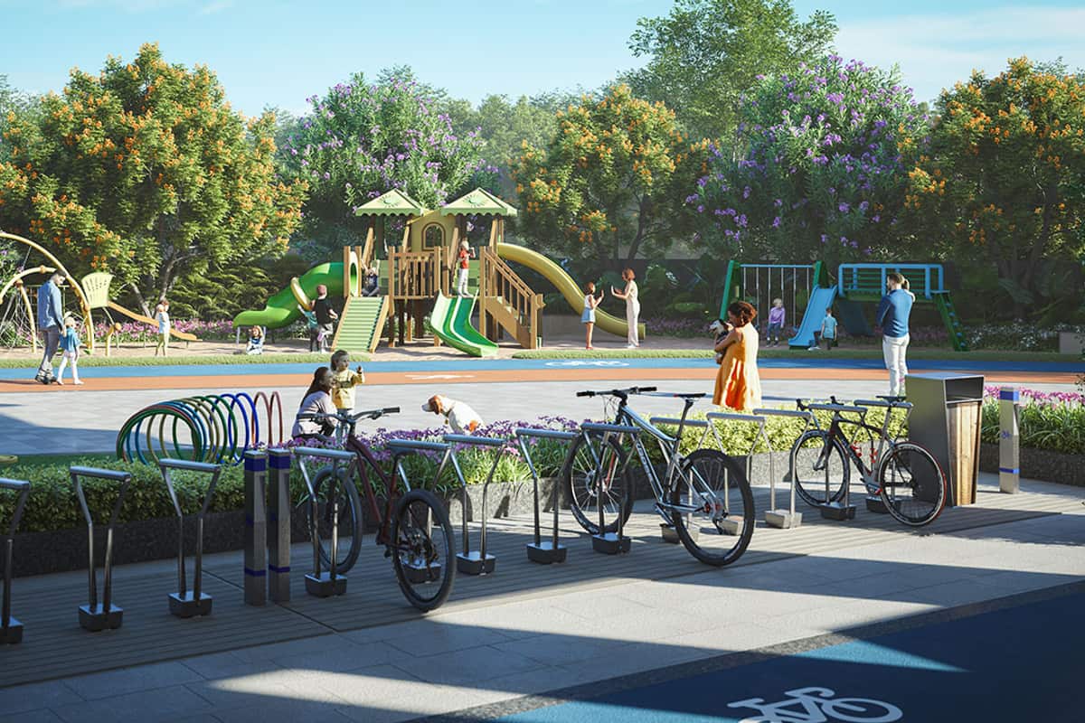 Anvita Ivana: Play area and bicycle stands