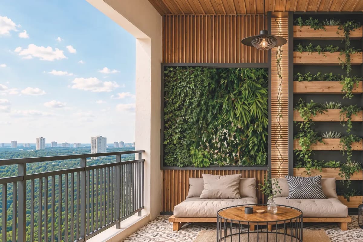 AR Homes Altura: Balcony with green wall