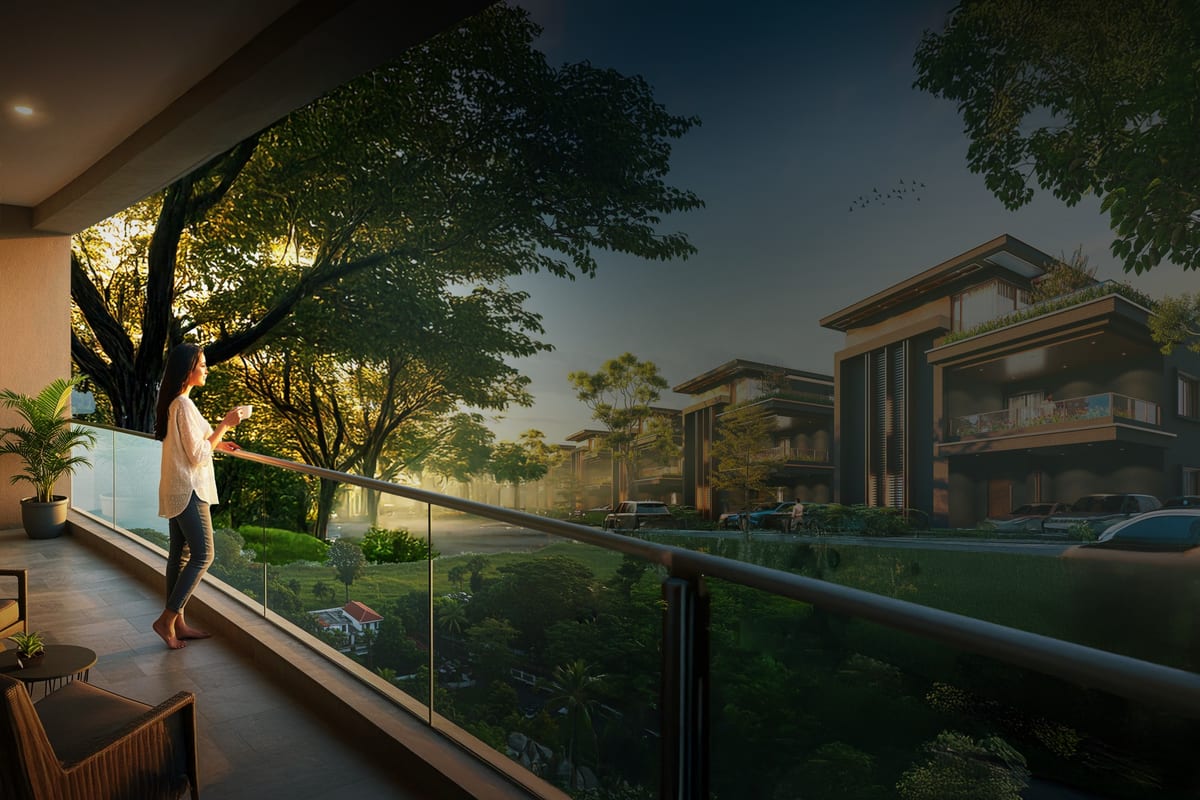 ARK Artha: Balcony view over villa street