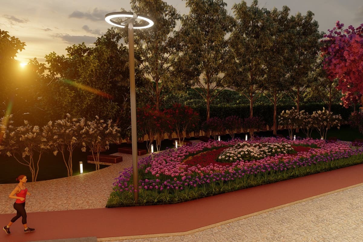 Aurobindo The Regent: Theme gardens with walking path