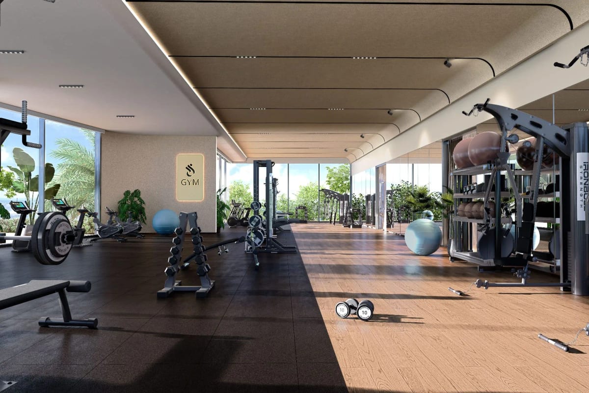 Bluefin Sylvanor: Clubhouse gym (rendering)