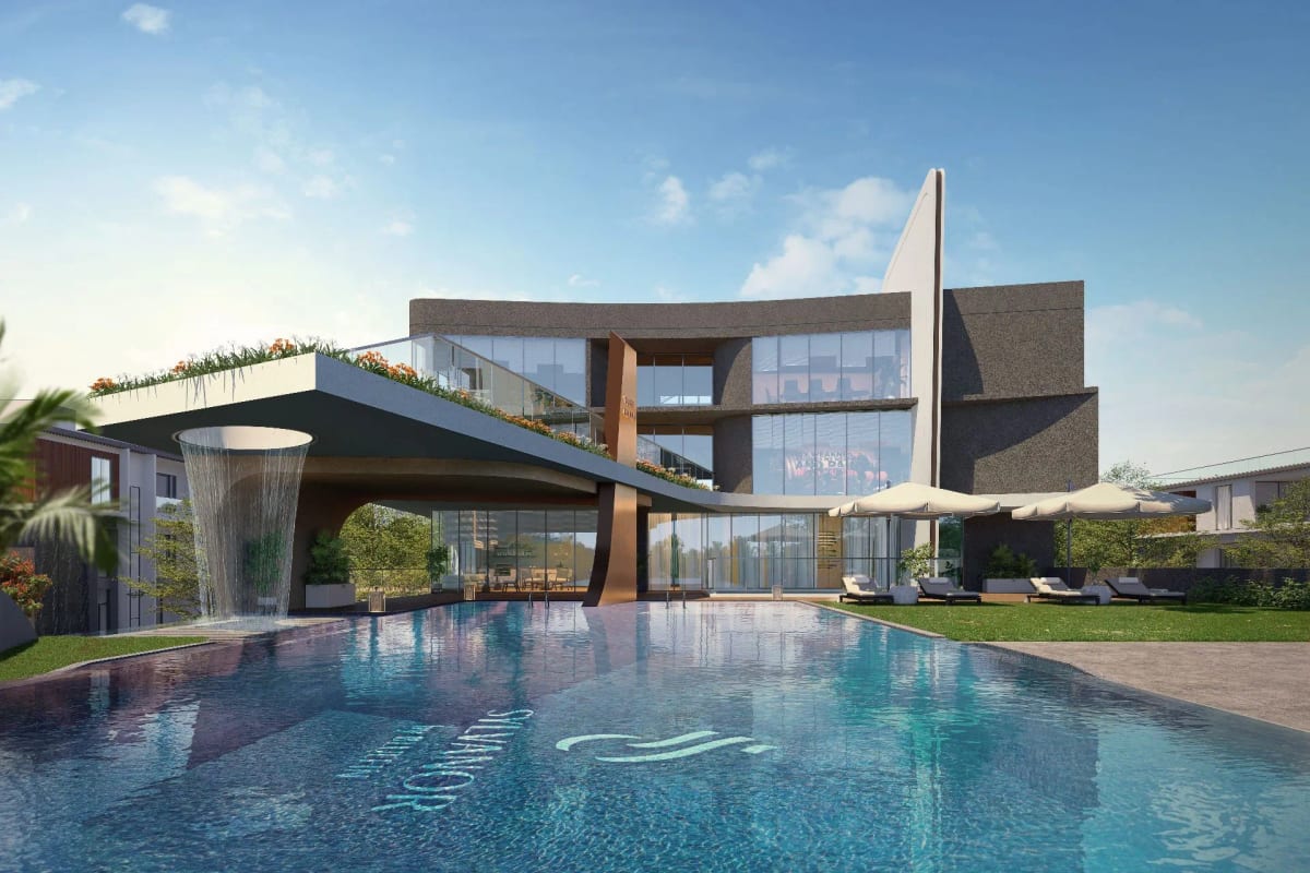 Bluefin Sylvanor: Klub Nexus and swimming pool (rendering)