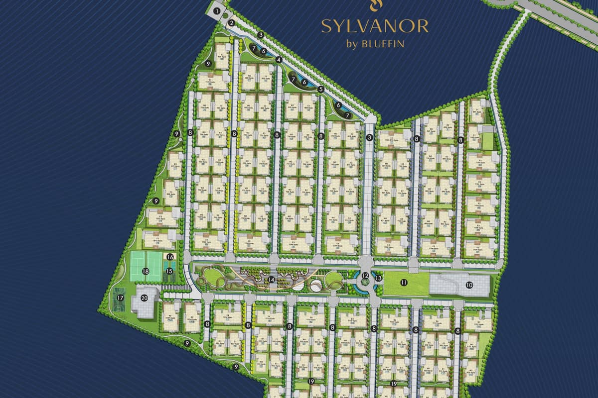 Bluefin Sylvanor: Master plan with legend