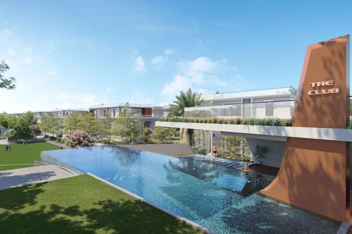 Bluefin Sylvanor: Pool deck and landscaped lawn (rendering)