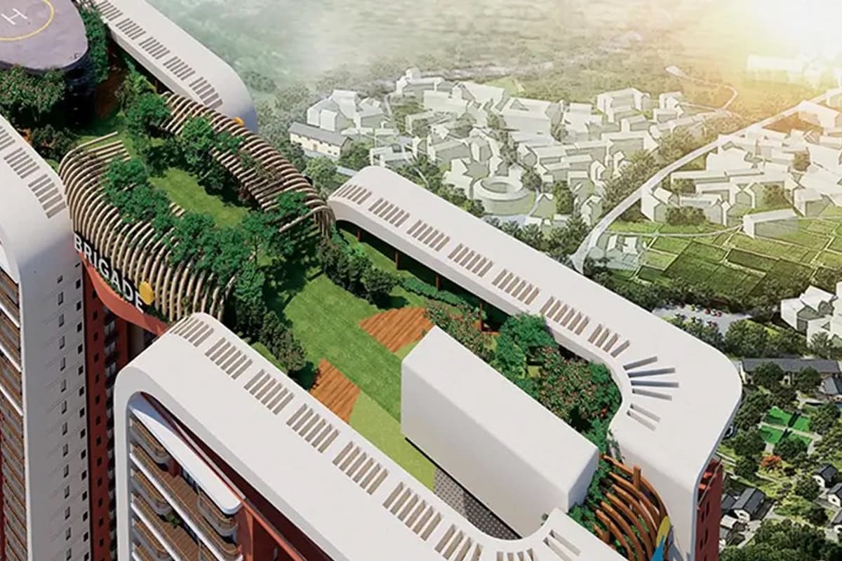 Brigade Gateway: Rooftop decks on the residential towers