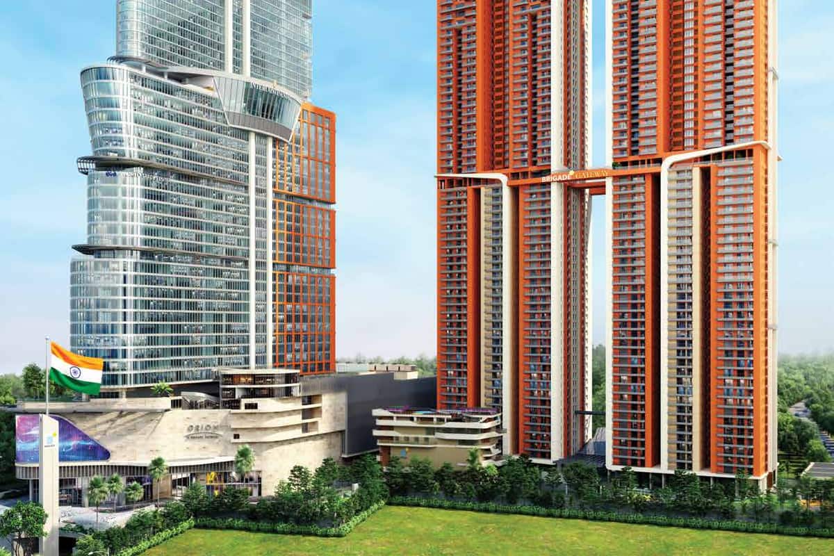 Brigade Gateway: Residential towers by day