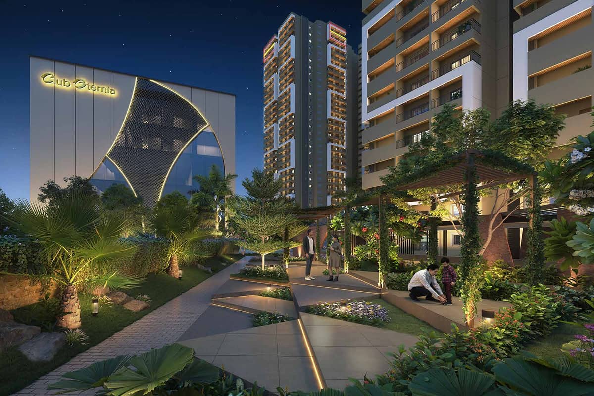 Candeur Eternia: Clubhouse 2 and landscaped walkway