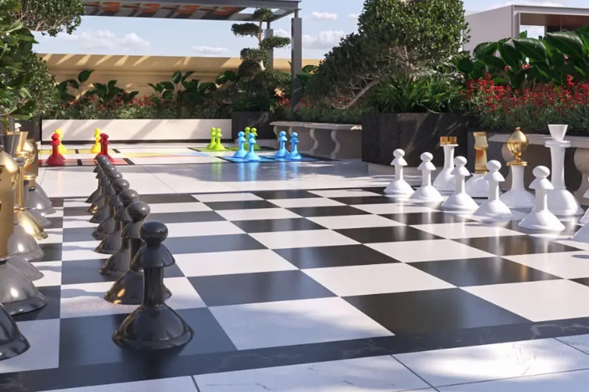Giridhari 24 Carat: Giant chess board on terrace