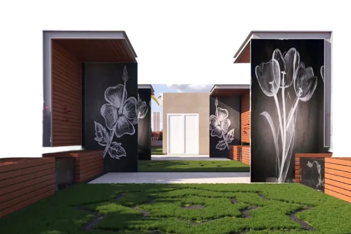 Giridhari 24 Carat: Lawn with feature walls
