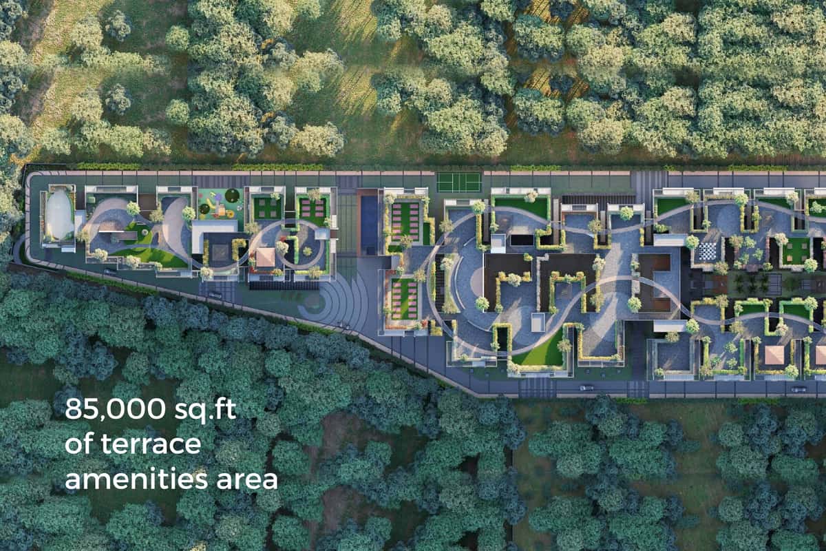 Hivision Heights: Terrace amenities from above