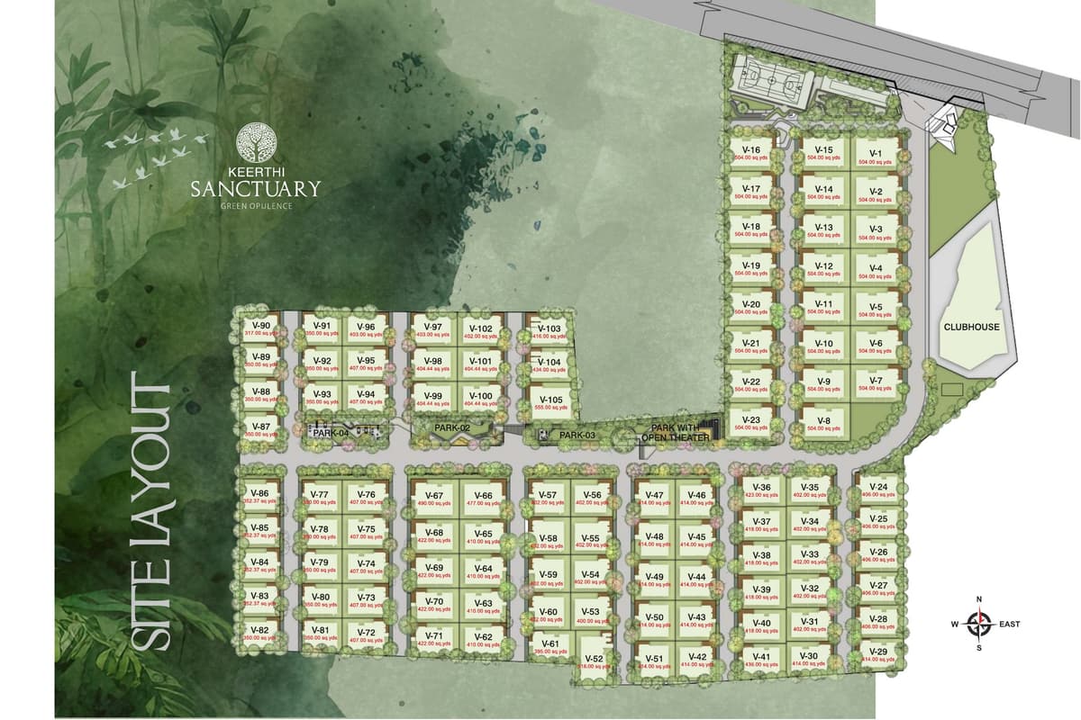 Keerthi Sanctuary: Site layout
