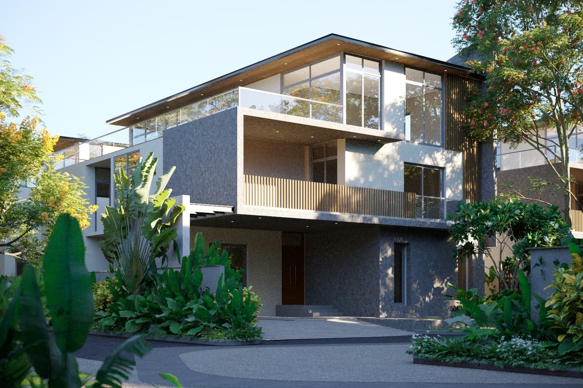 Keerthi Sanctuary: Villa corner elevation