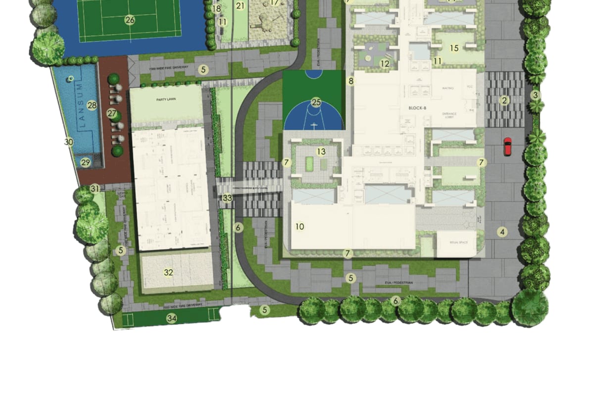 Lansum El Dorado: Site layout at stilt level